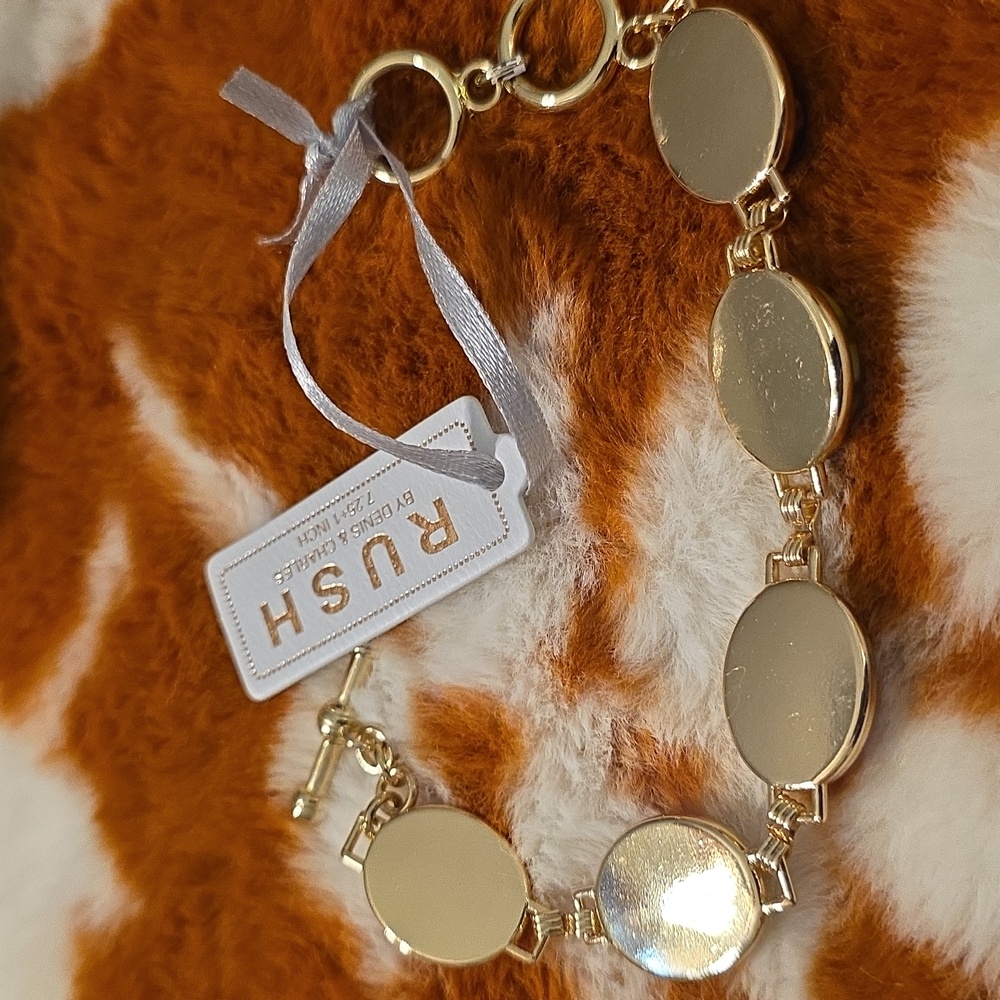 Nwt RUSH Gold Colorful Floral Bracelet - Picture 6 of 6